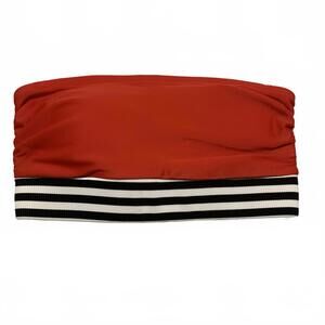 Xhilaration Women's Size Small Red Bandeau Top Black White Stripe Band